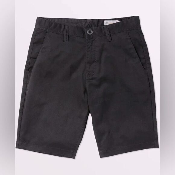 VOLCOM black weathered skater Chino shorts 10” - 34 - Picture 1 of 10